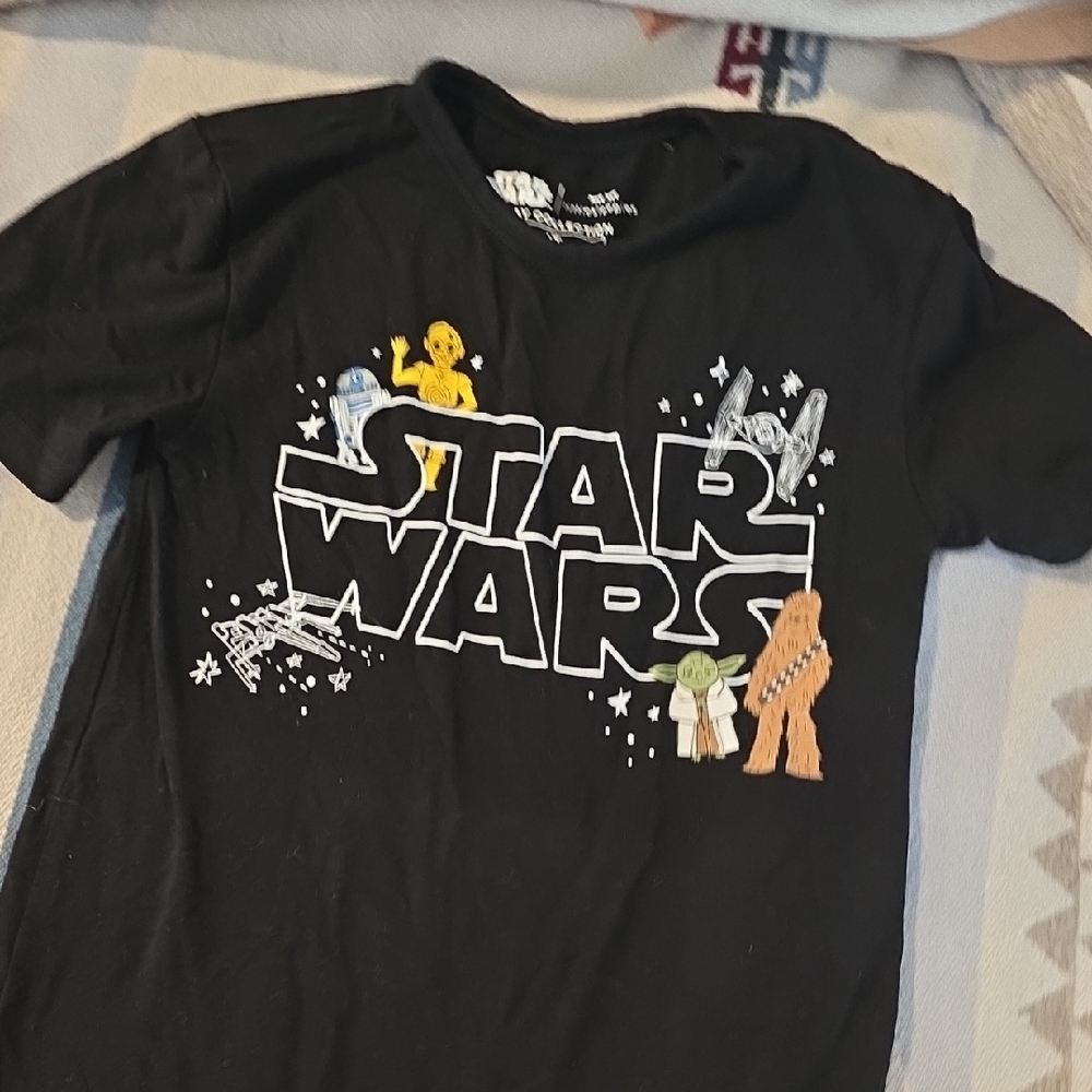 Little Sleepies Star Wars Black Play Collection Shirt Sz 8